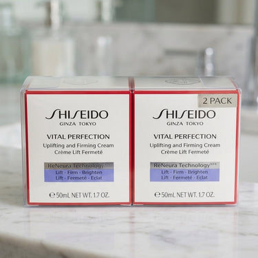 (2 Pack) Shiseido Vital Perfection Uplifting & Firming Cream Enriched -Size 50mL / 1.7 Oz Fit And Glow