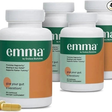 Emma Gut Health Doctors Endorsed Supplement – 4 Pack, 60 Capsules Each Fit And Glow